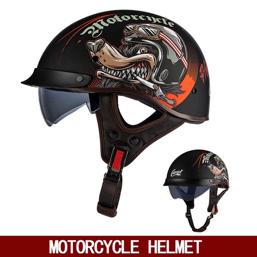 Round open face helmet - open,