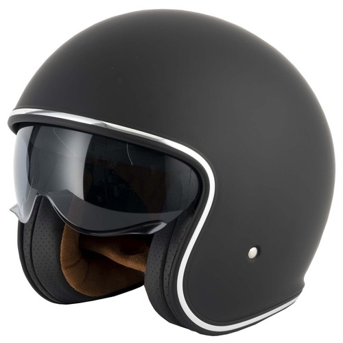 Open face motorcycle - open, helmet