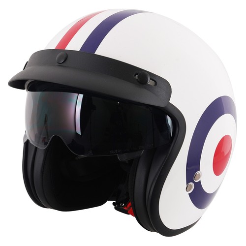 Open face scooter helmet crash - open,