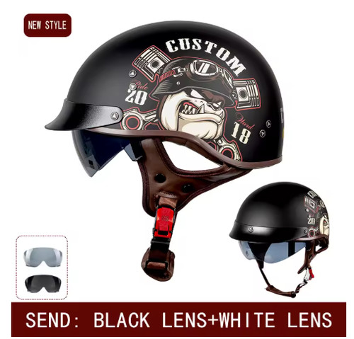 Round open face helmet - round,